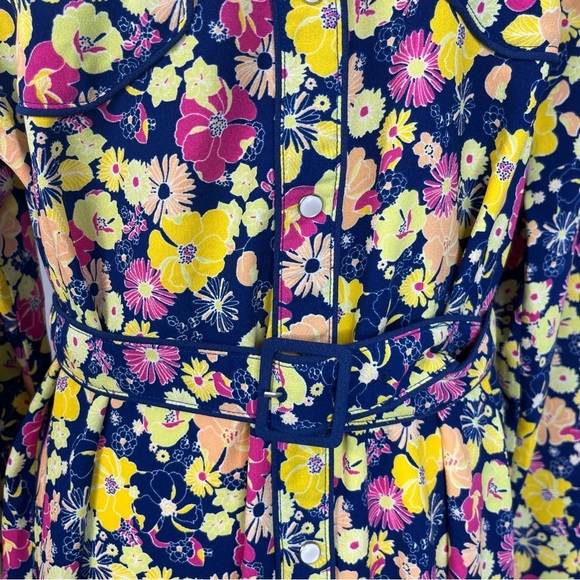 Modcloth NEW Size Large Pearl Snap Boho Western Floral Belted Shirt Dress H12 - Picture 4 of 9